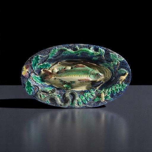 Palissy-style Oval Platter – Ecole De Tours, 19th Century