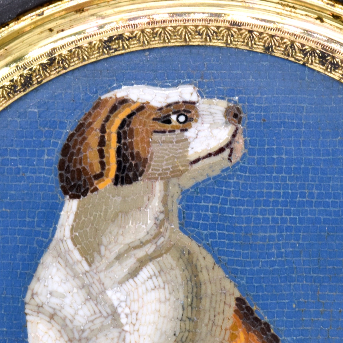 Micromosaïque représentant un chien assis – Fin XVIIIe siècle-photo-3
