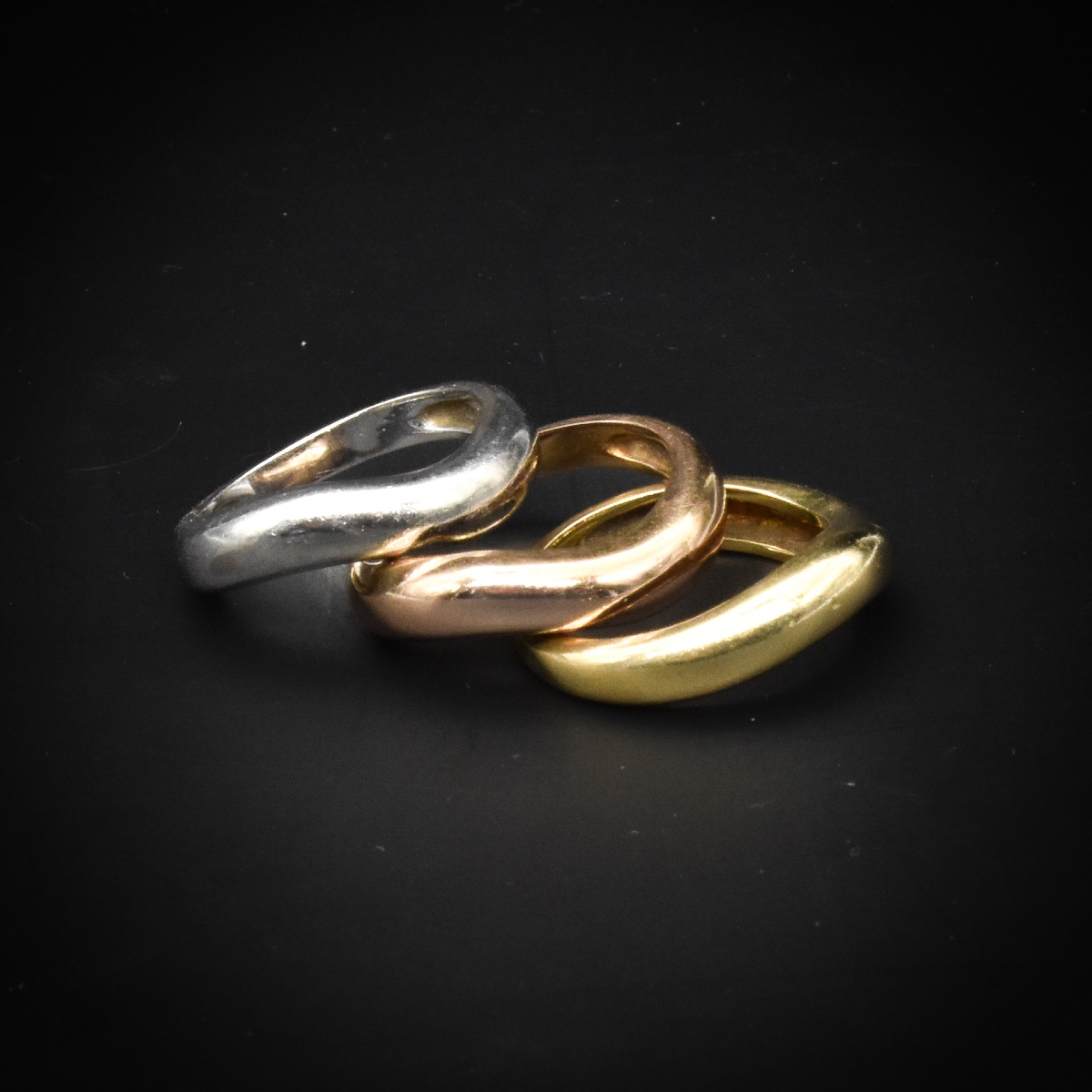 Bague modulable trois anneaux/trois ors -photo-3