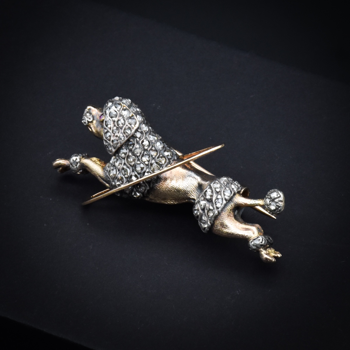 Broche caniche au cerceau – France, fin XIXe siècle-photo-4