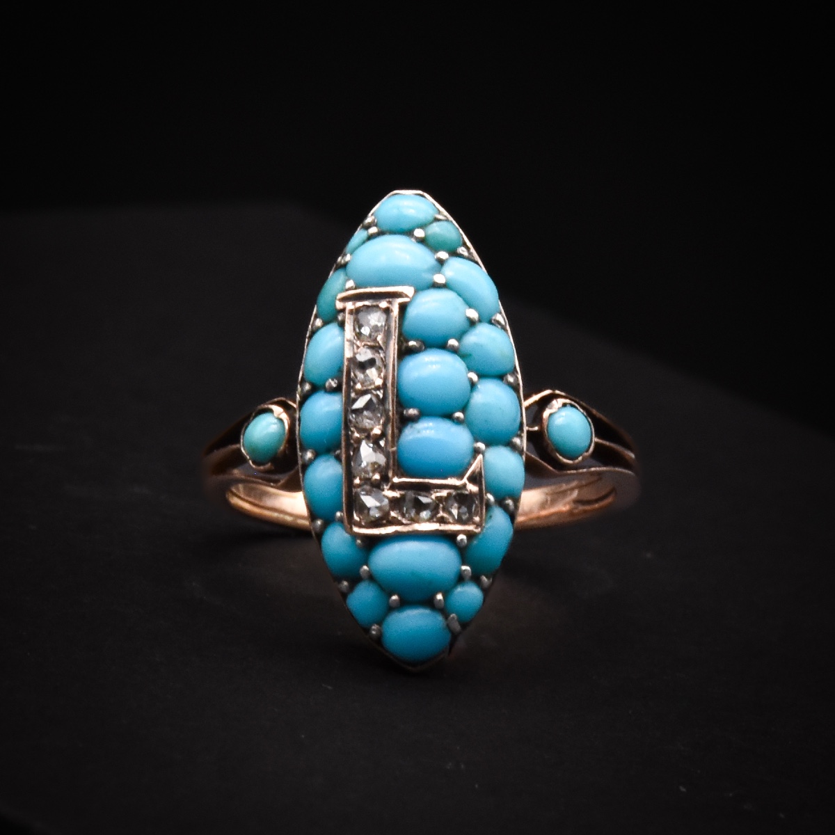 Antique Turquoise And Diamond Ring – French Work, Late 19th Century