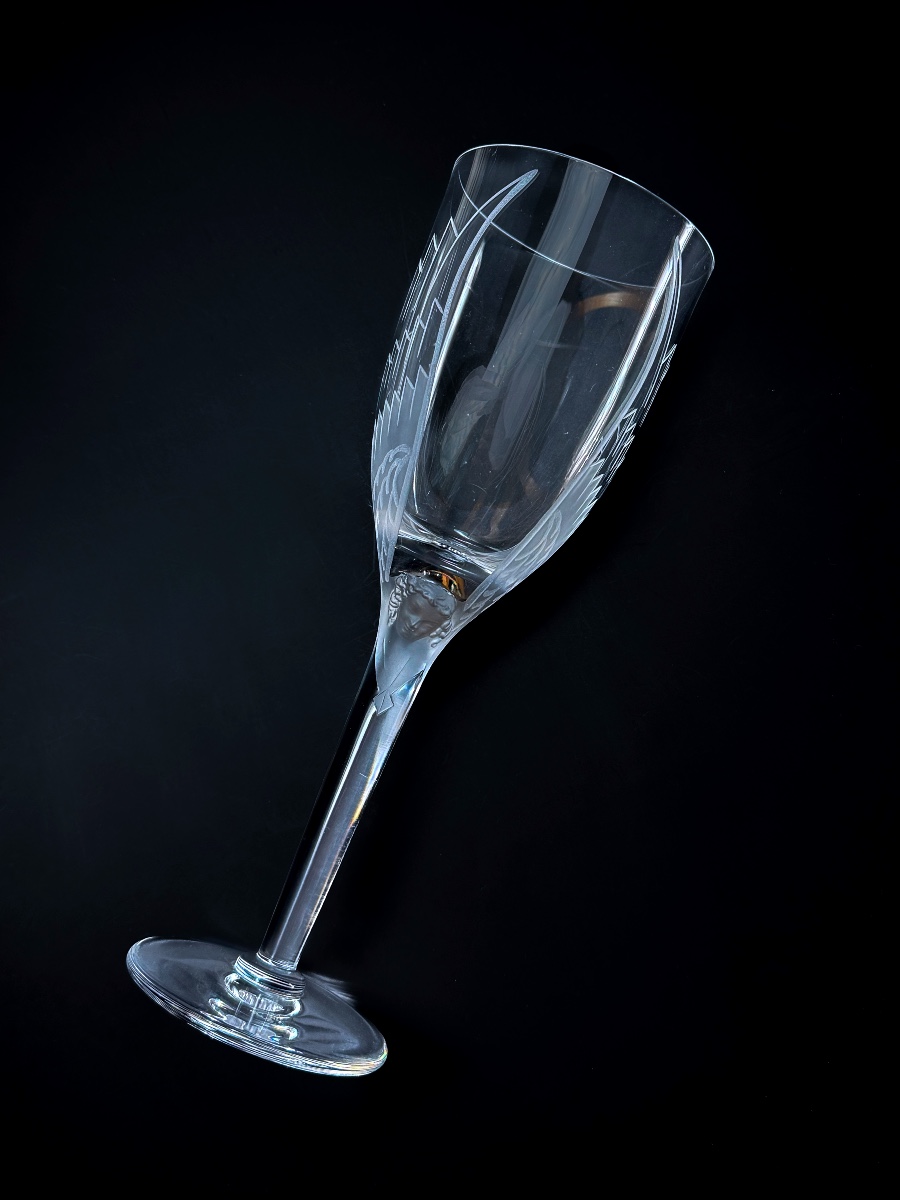Service de 6 coupes à champagne en cristal, Modèle « Ange », Lalique France-photo-2