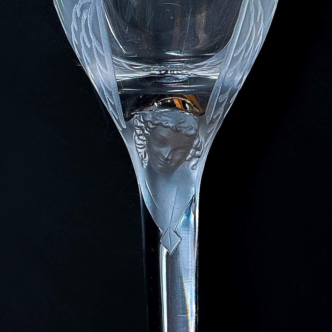 Service de 6 coupes à champagne en cristal, Modèle « Ange », Lalique France-photo-3