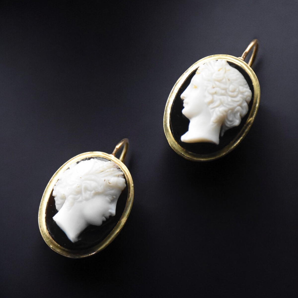 Boucles d’oreilles avec camées féminins-photo-3