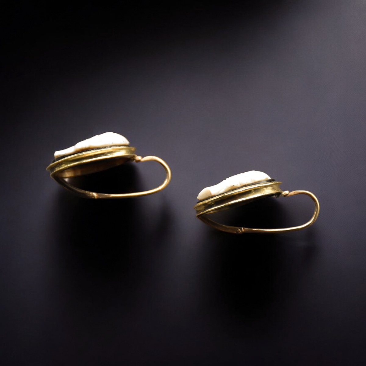 Boucles d’oreilles avec camées féminins-photo-4