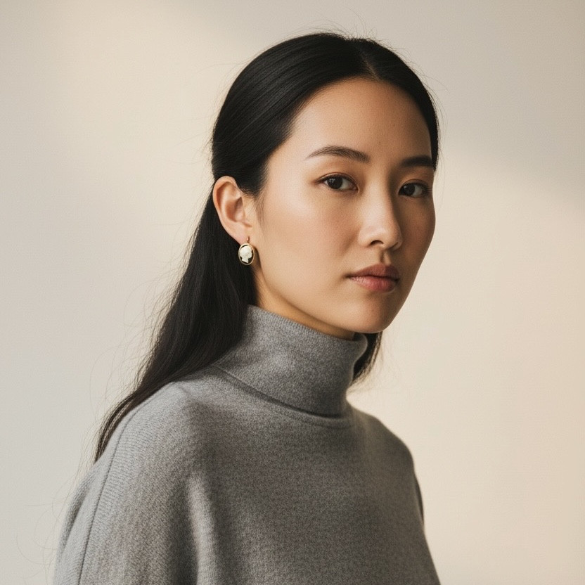 Boucles d’oreilles avec camées féminins-photo-2