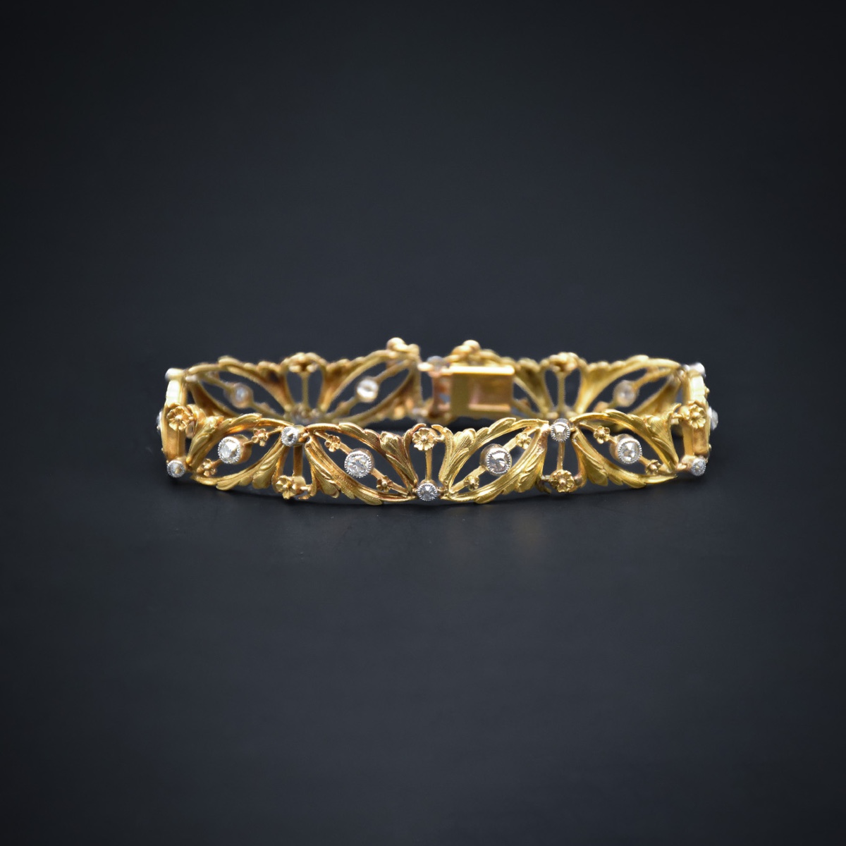 Gold And Diamond Bracelet, Work Circa 1900-photo-2