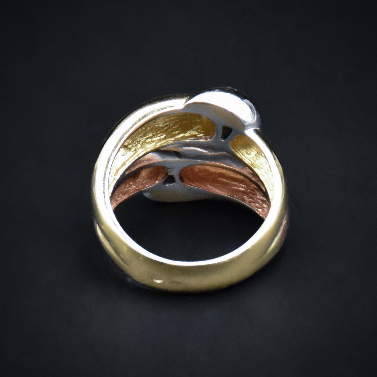 Bague trois ors entrelacés - Travail français contemporain-photo-1