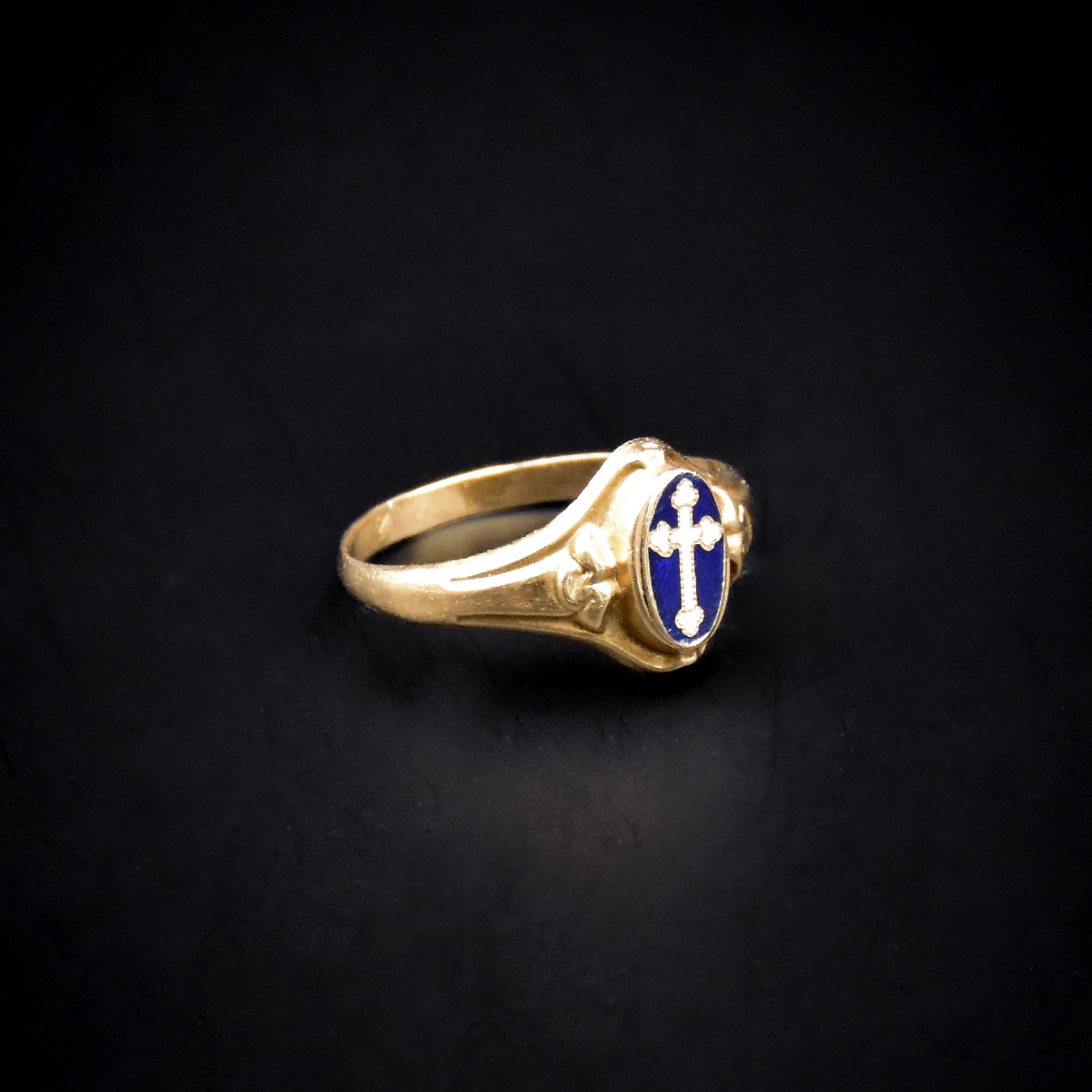 Bague croix émaillée - Travail français, fin XIXe siècle-photo-3