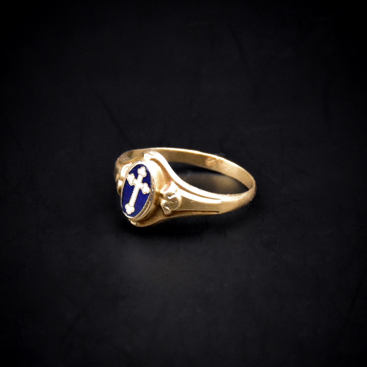 Bague croix émaillée - Travail français, fin XIXe siècle-photo-4