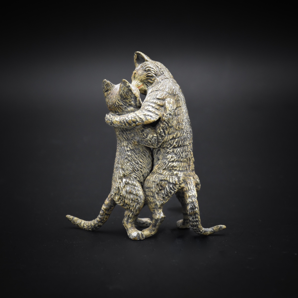 Couple de chats amoureux - Bronze de Vienne, fin XIXe siècle-photo-2