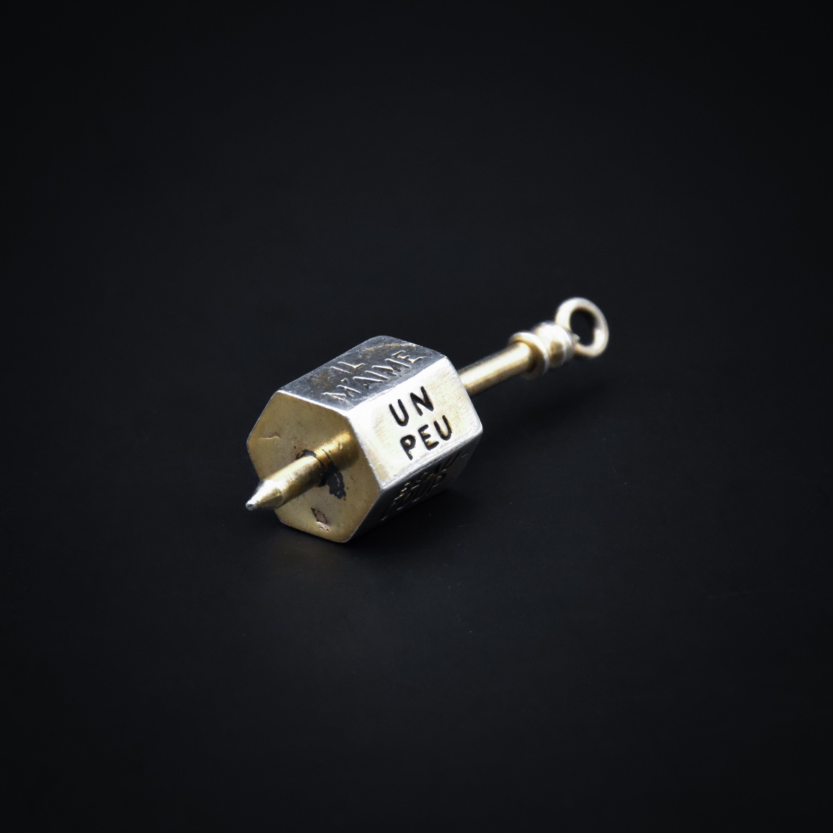 Toupie de sentiment / Spinner en argent « Il m'aime, un peu, beaucoup » – France, XIXème siècle-photo-3