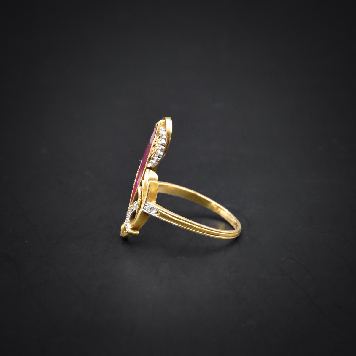 Bague fleurs Art Nouveau - Travail français vers 1900-photo-1
