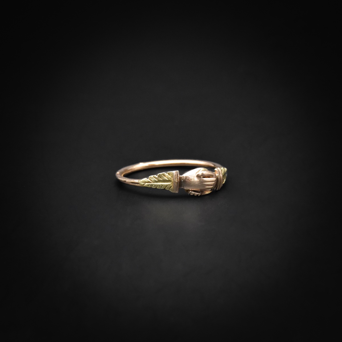 Bague « Fede » / Bague de foi en or rose et or vert 18 carats – Travail français, fin XIXe-photo-4