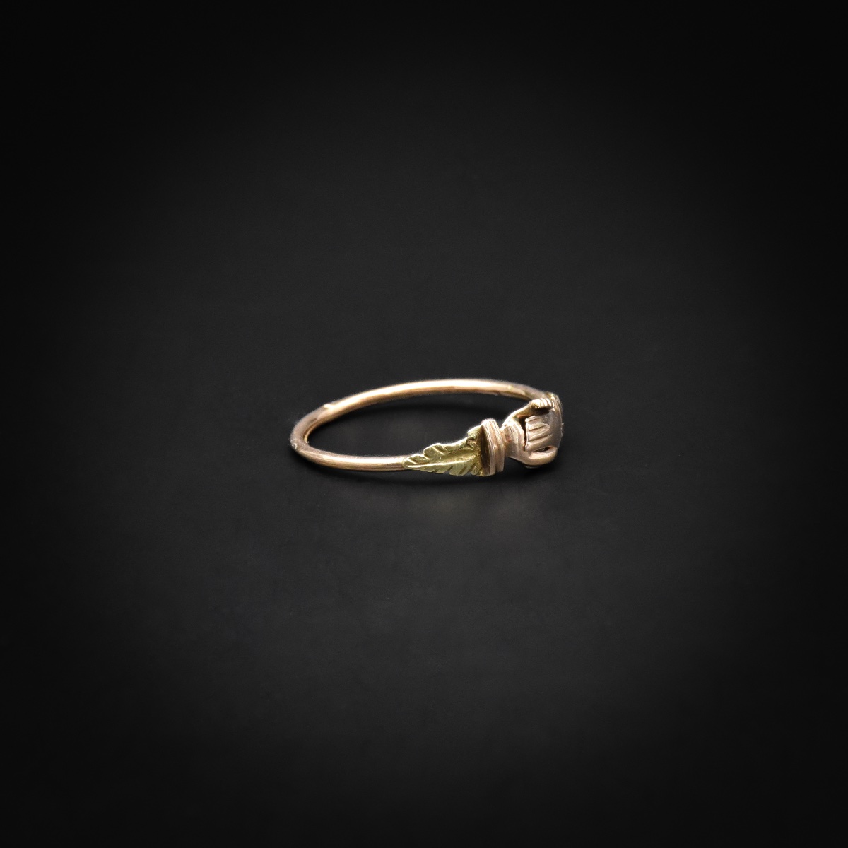 Bague « Fede » / Bague de foi en or rose et or vert 18 carats – Travail français, fin XIXe-photo-1