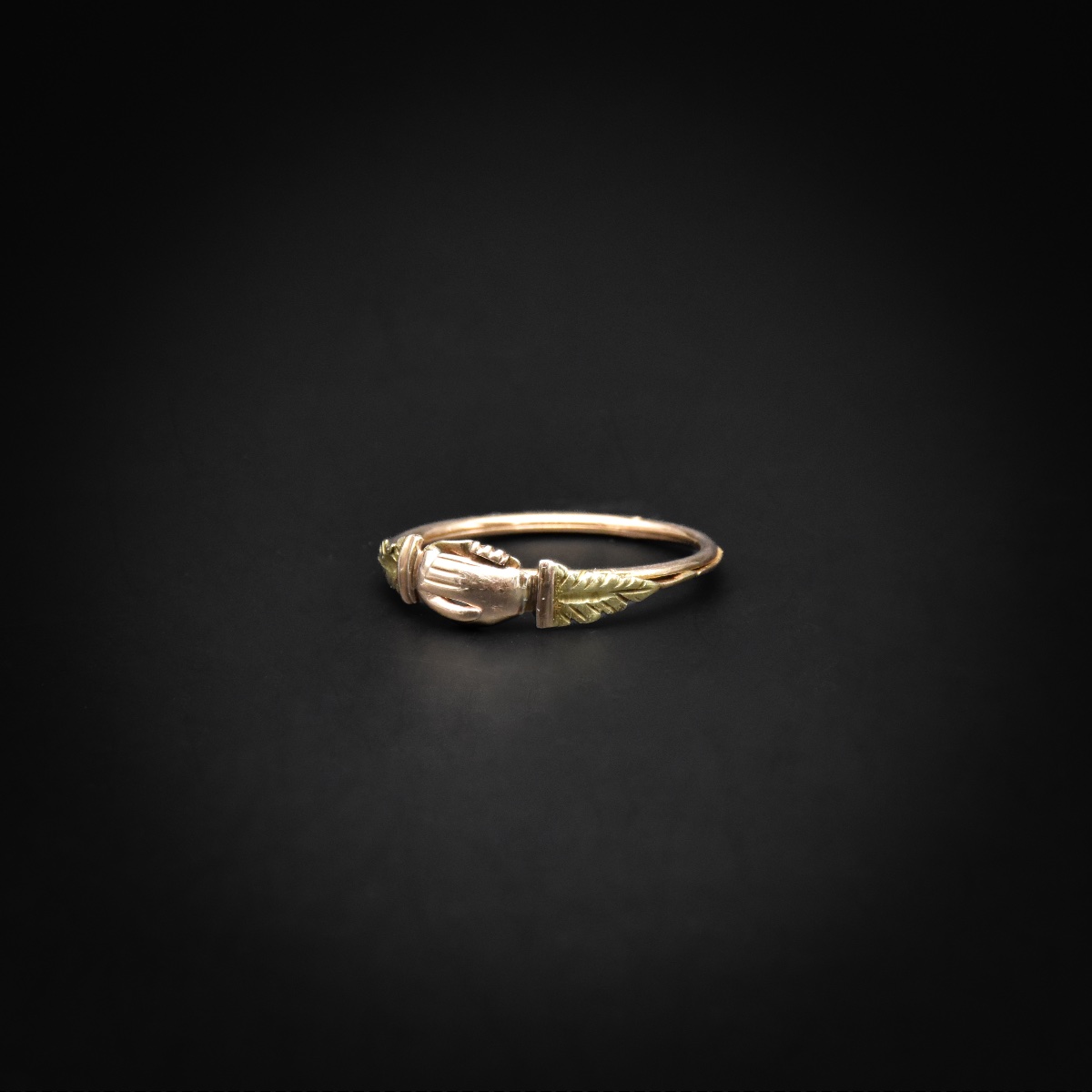 Bague « Fede » / Bague de foi en or rose et or vert 18 carats – Travail français, fin XIXe-photo-4