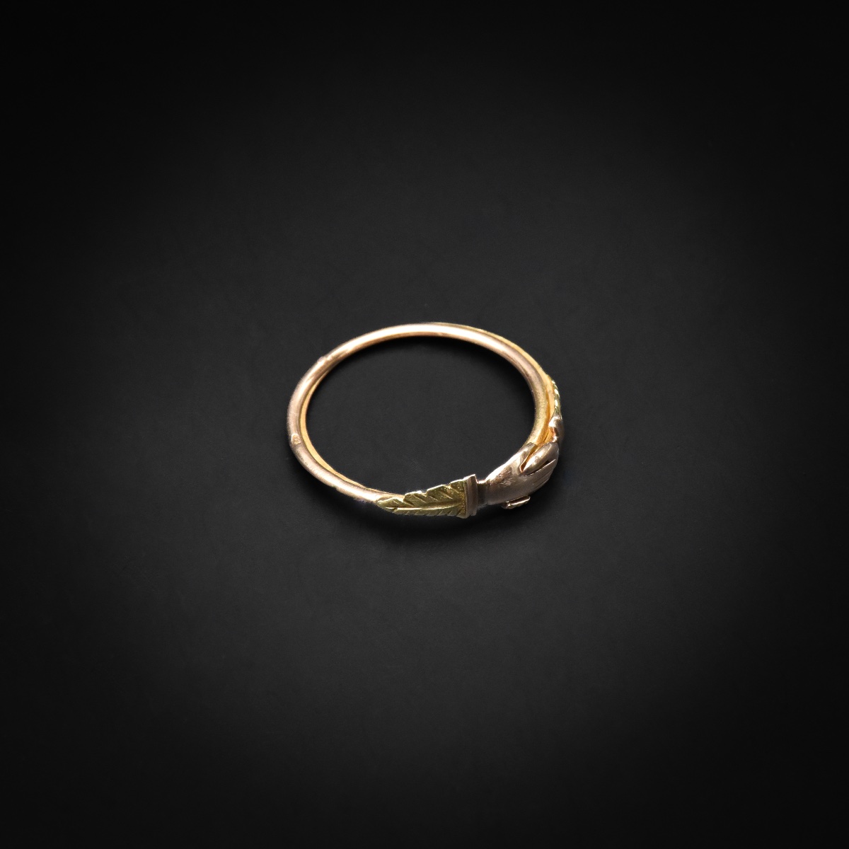 Bague « Fede » / Bague de foi en or rose et or vert 18 carats – Travail français, fin XIXe-photo-5