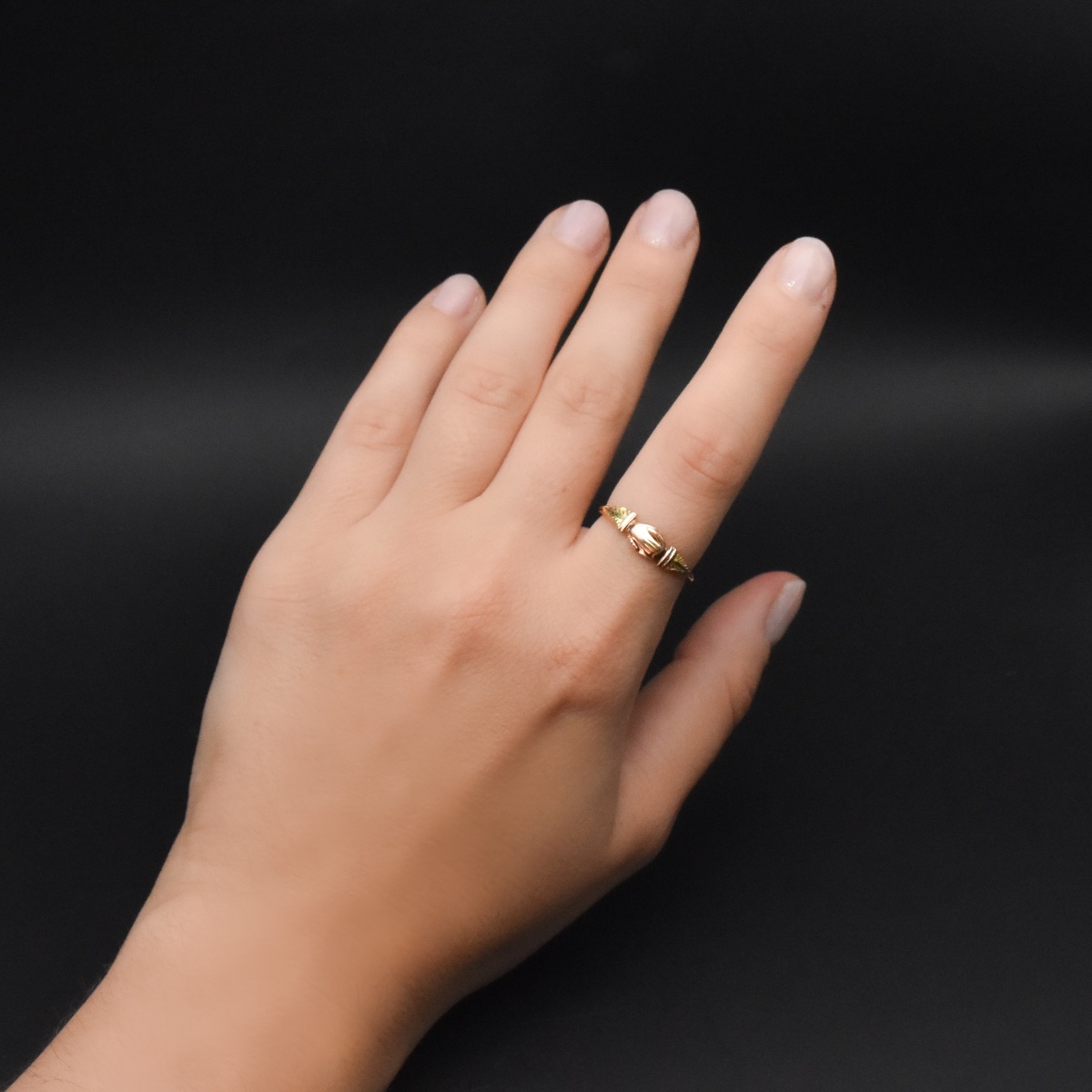 Bague « Fede » / Bague de foi en or rose et or vert 18 carats – Travail français, fin XIXe-photo-7