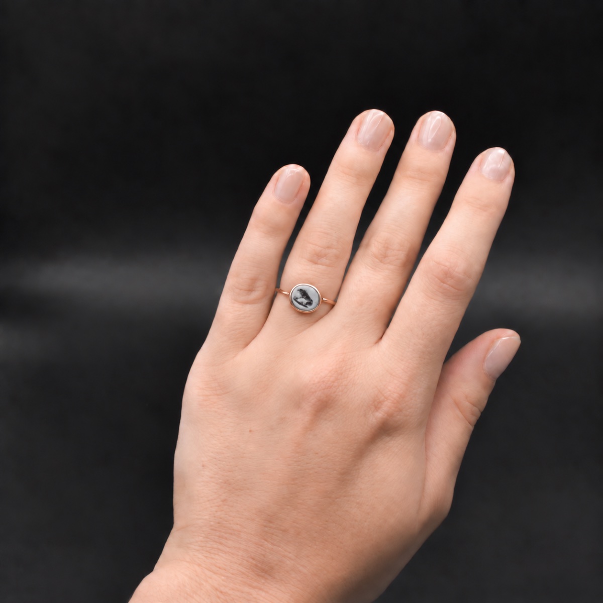 Bague intaille romaine au lion - Ier/IIe siècle-photo-2