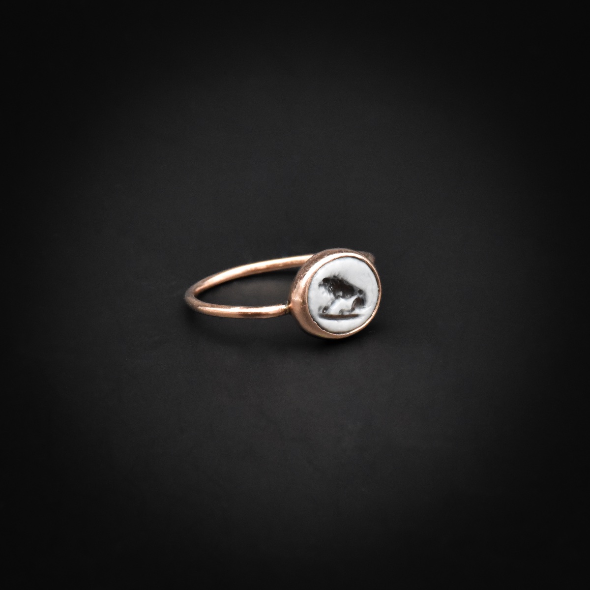 Bague intaille romaine au lion - Ier/IIe siècle-photo-3
