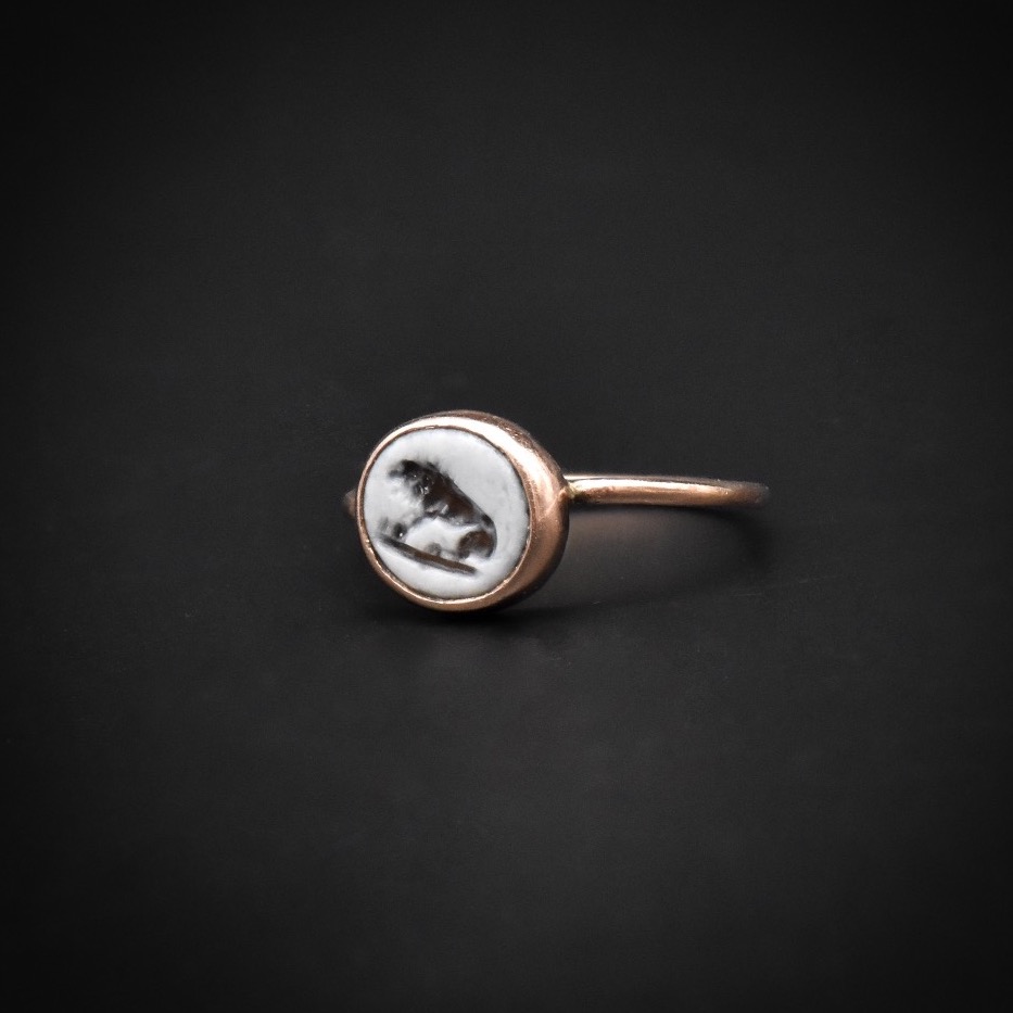 Bague intaille romaine au lion - Ier/IIe siècle-photo-4