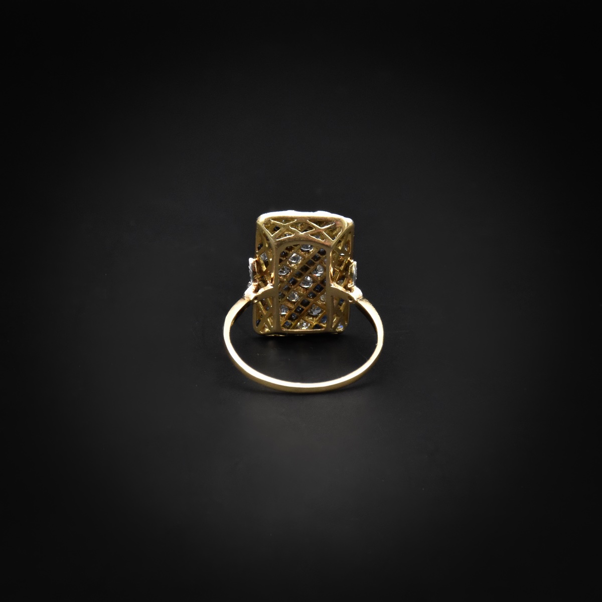 Bague en diamants et saphirs calibrés - Vers 1900-photo-3