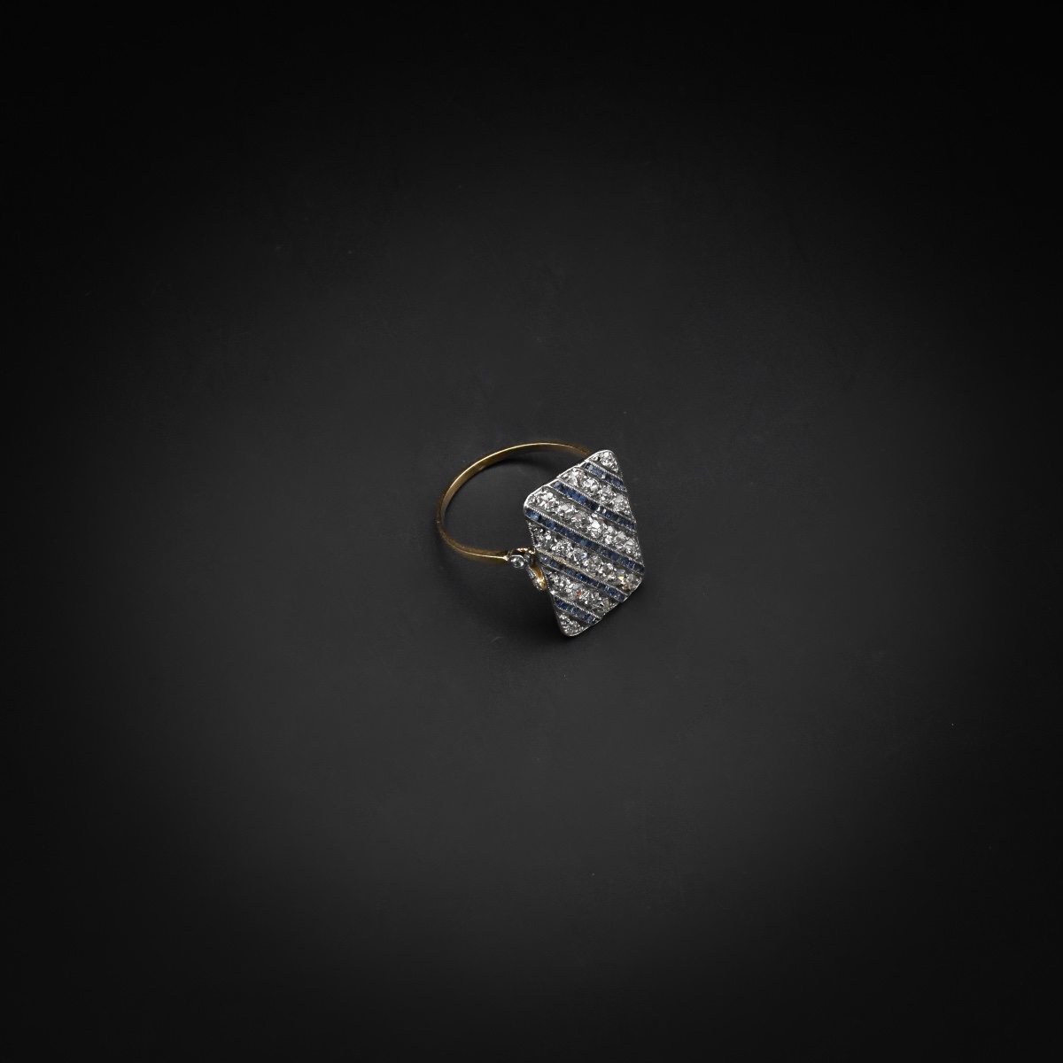 Bague en diamants et saphirs calibrés - Vers 1900-photo-4