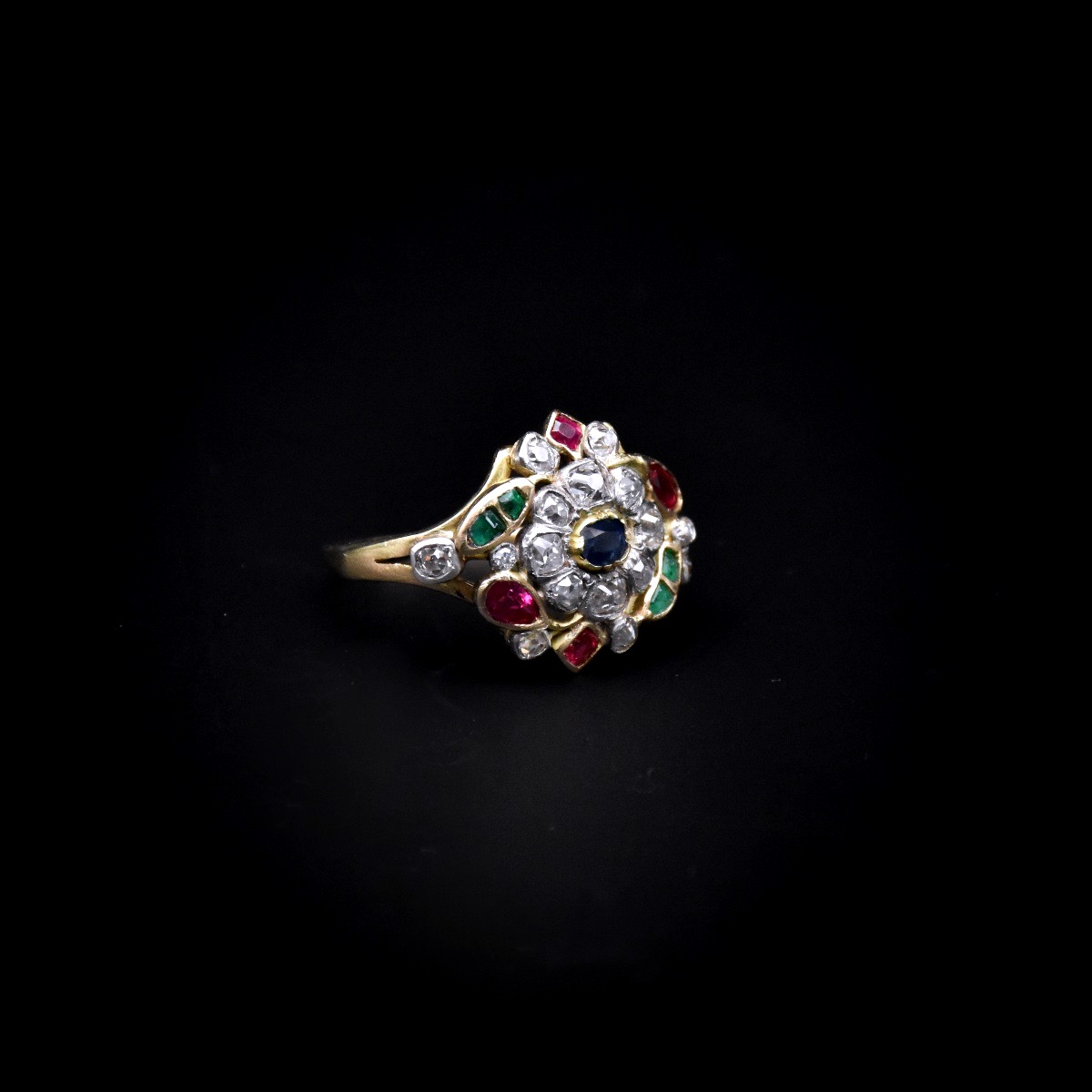 Giardinetti Ring With Diamonds, Rubies, Emeralds, And Sapphires – 19th Century-photo-4