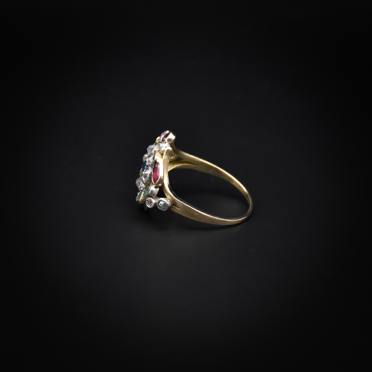 Giardinetti Ring With Diamonds, Rubies, Emeralds, And Sapphires – 19th Century-photo-2