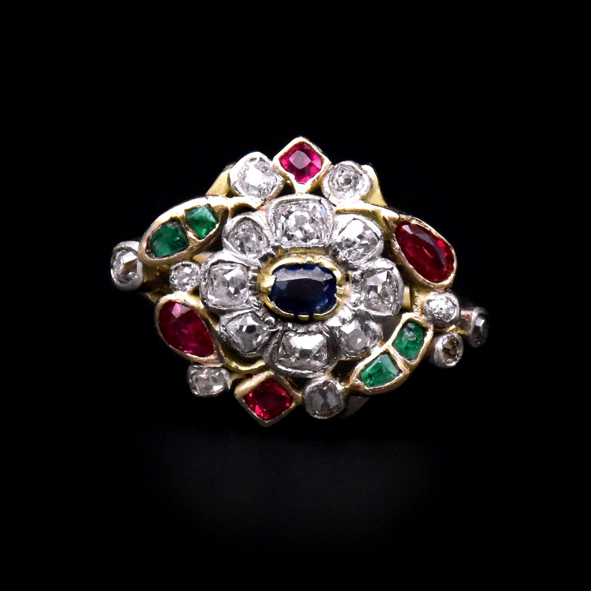 Giardinetti Ring With Diamonds, Rubies, Emeralds, And Sapphires – 19th Century-photo-4
