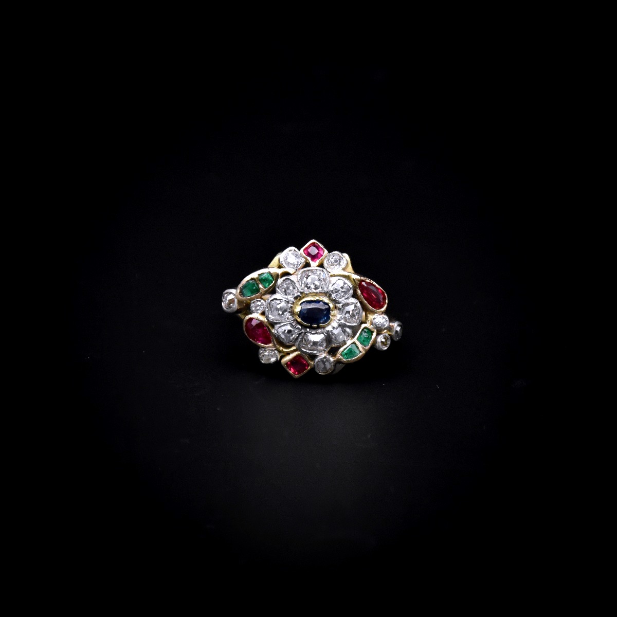 Giardinetti Ring With Diamonds, Rubies, Emeralds, And Sapphires – 19th Century