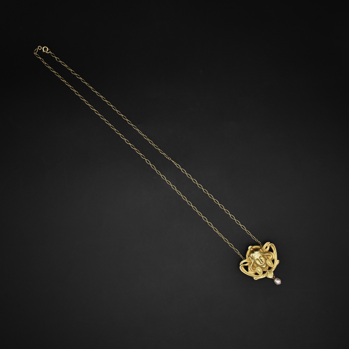 Art Nouveau Pendant Featuring A Female Figure - Lucien Janvier, Circa 1900-photo-3