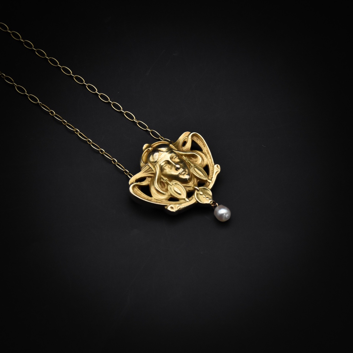 Art Nouveau Pendant Featuring A Female Figure - Lucien Janvier, Circa 1900-photo-4