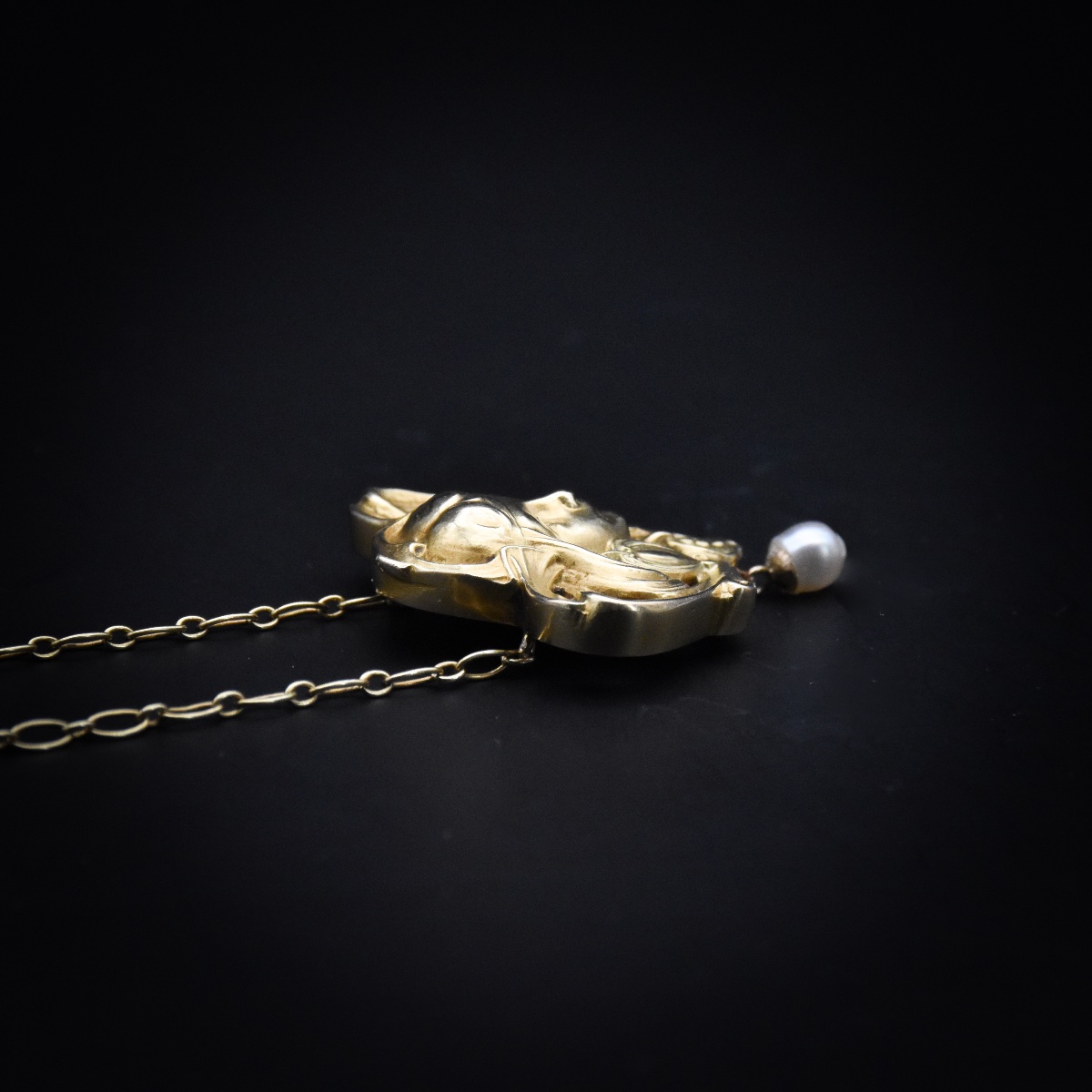 Art Nouveau Pendant Featuring A Female Figure - Lucien Janvier, Circa 1900-photo-3