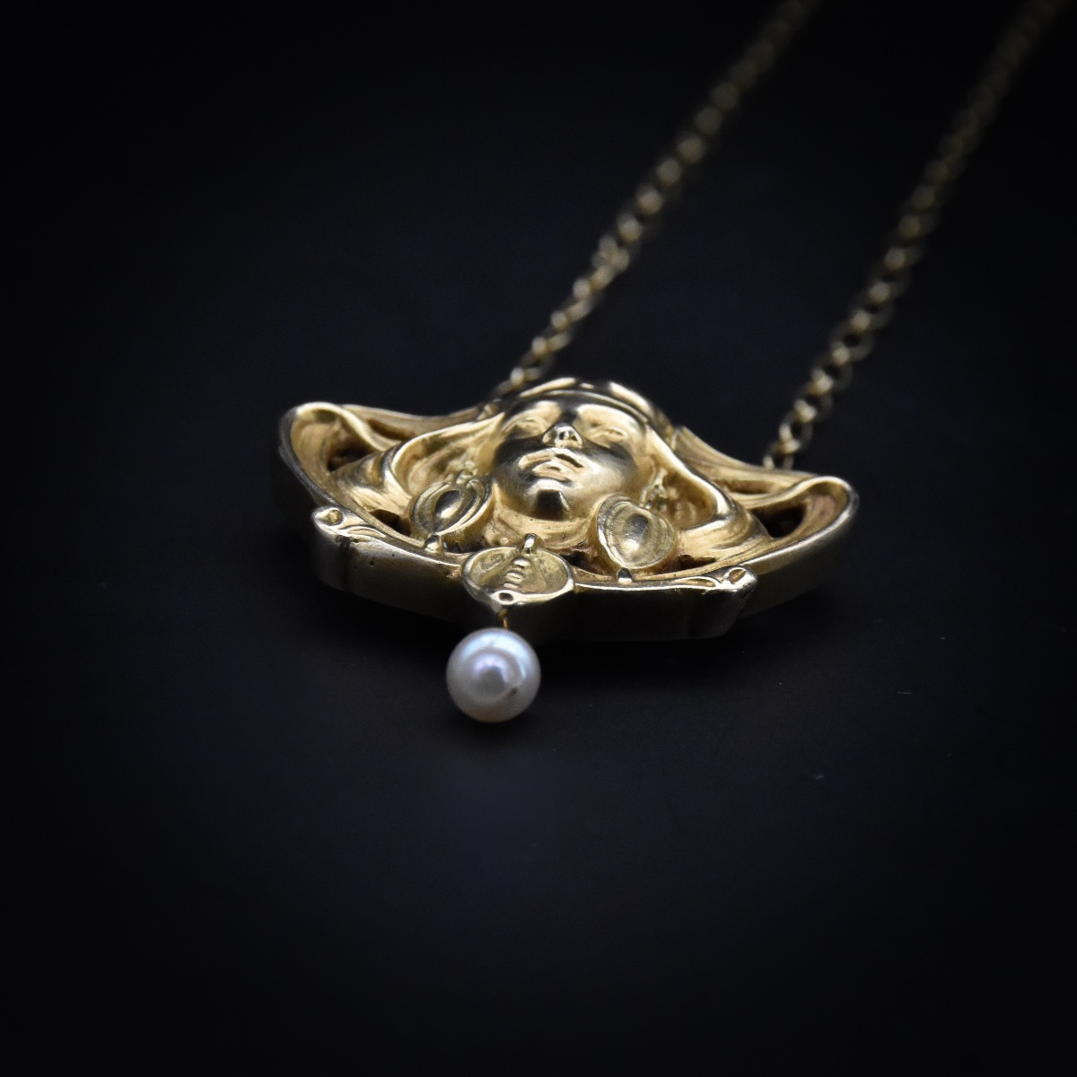 Art Nouveau Pendant Featuring A Female Figure - Lucien Janvier, Circa 1900-photo-4