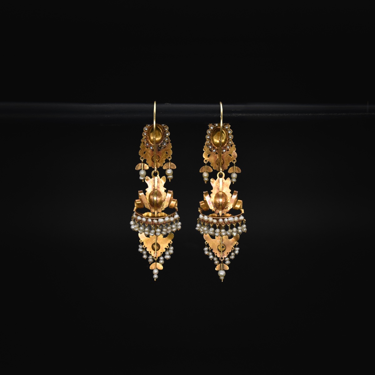 Gold, Citrine, And Pearl Earrings - Circa 1830-photo-3