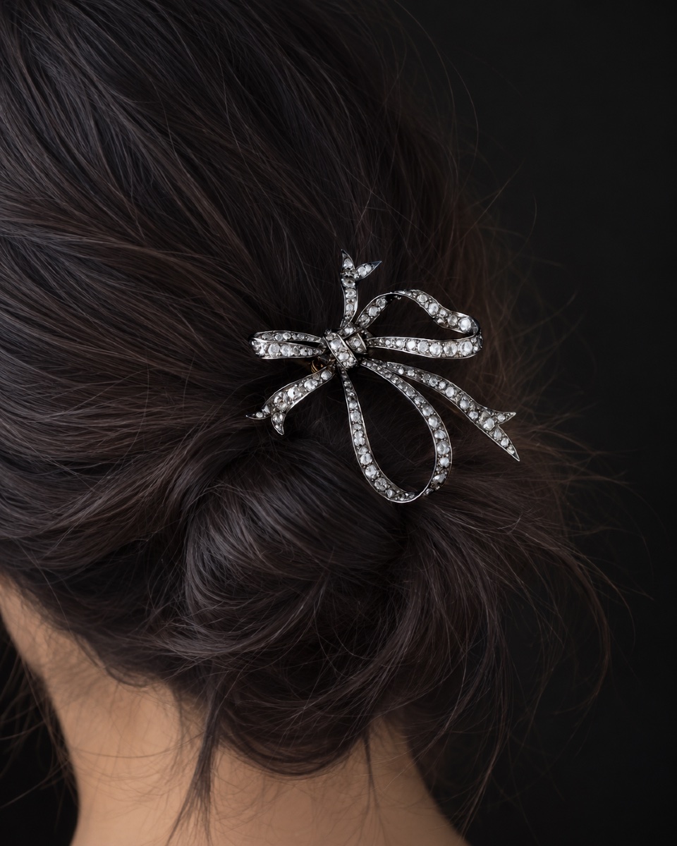 Brooch That Can Be Converted Into A Hair Ornament, Diamond Bow - Maison Noury, Circa 1890–1900-photo-5