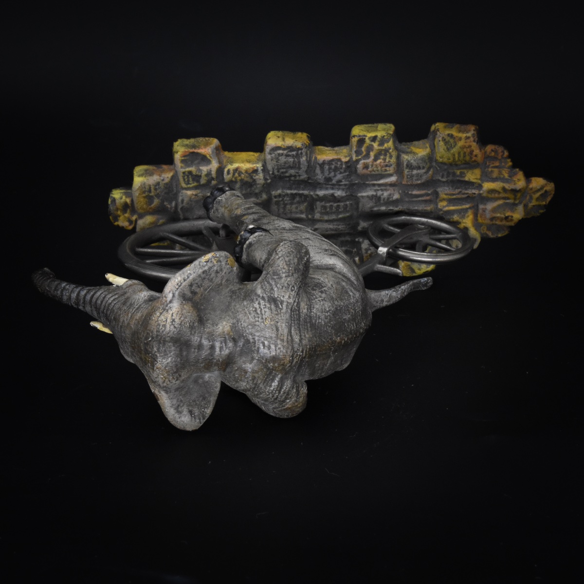 Elephant On A High-wheeler - Viennese Bronze, Ca. 1900-photo-7