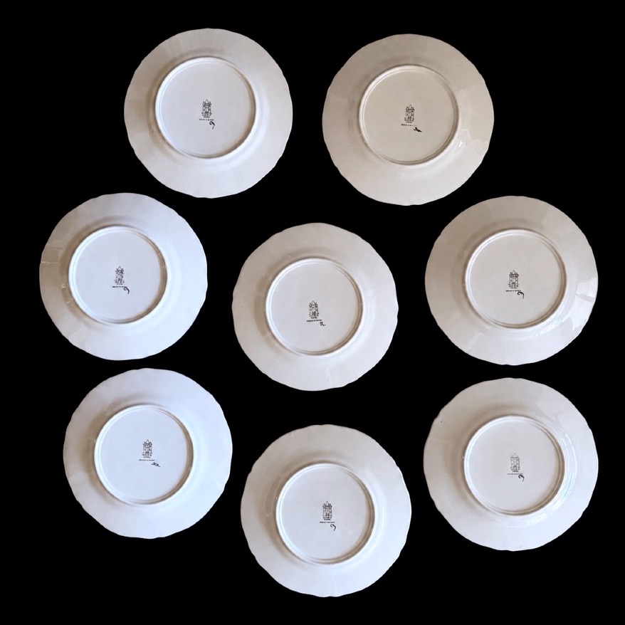 Suite de 8 assiettes à dessert « Rambouillet » - Jean Bertholle pour la manufacture de Gien-photo-2