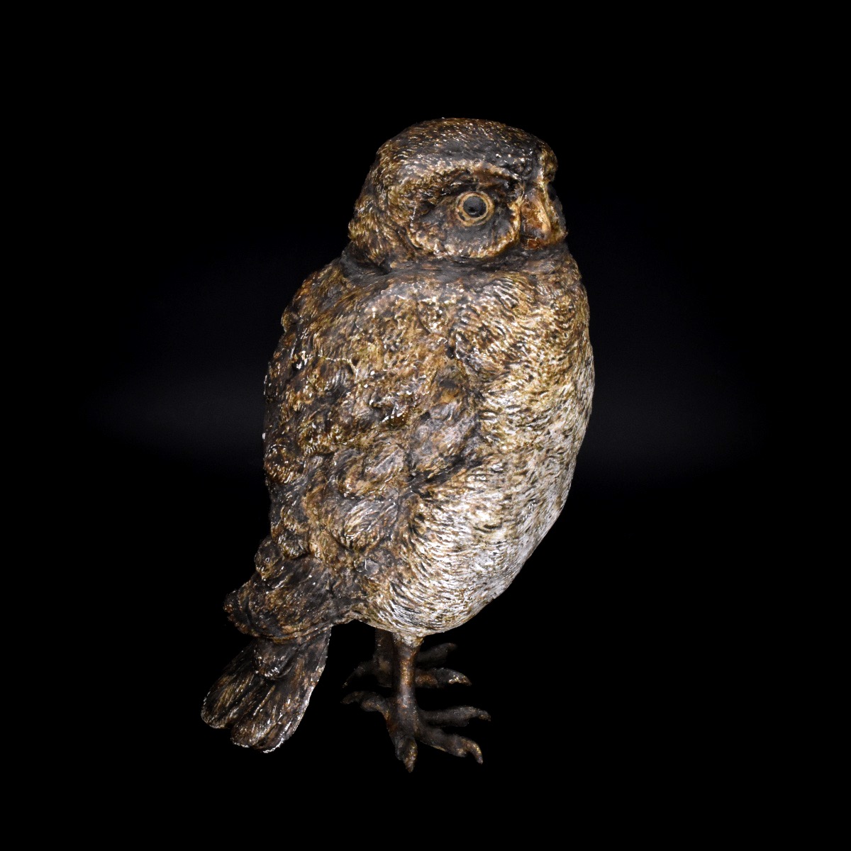 Chouette - Bronze de Vienne, Bergmann, fin du XIXe siècle-photo-2