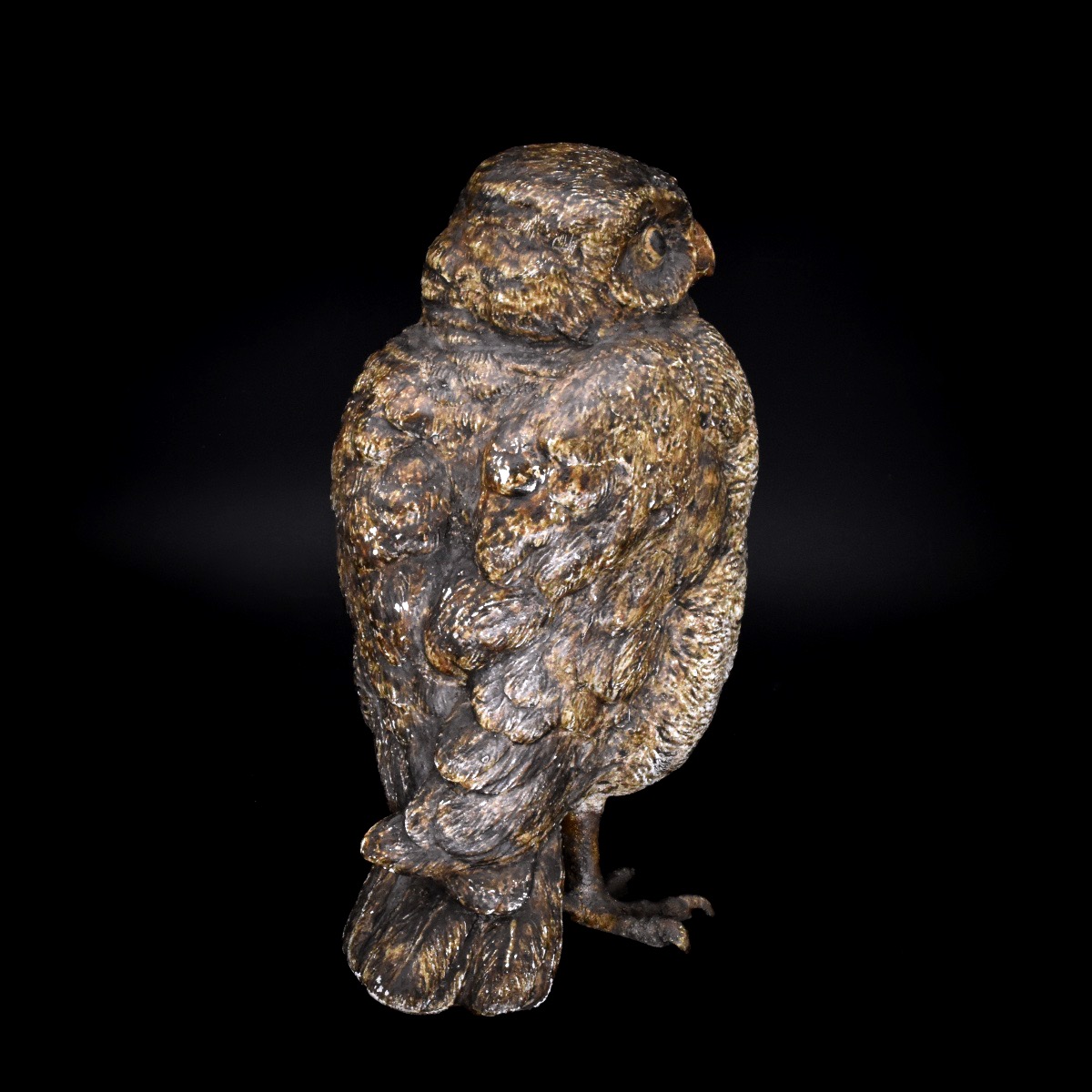 Chouette - Bronze de Vienne, Bergmann, fin du XIXe siècle-photo-2
