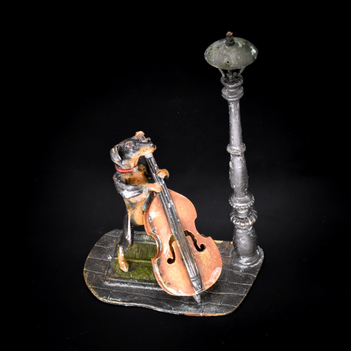 Large Dachshund With A Double Bass – Viennese Bronze, Bergmann, Circa 1900-photo-5