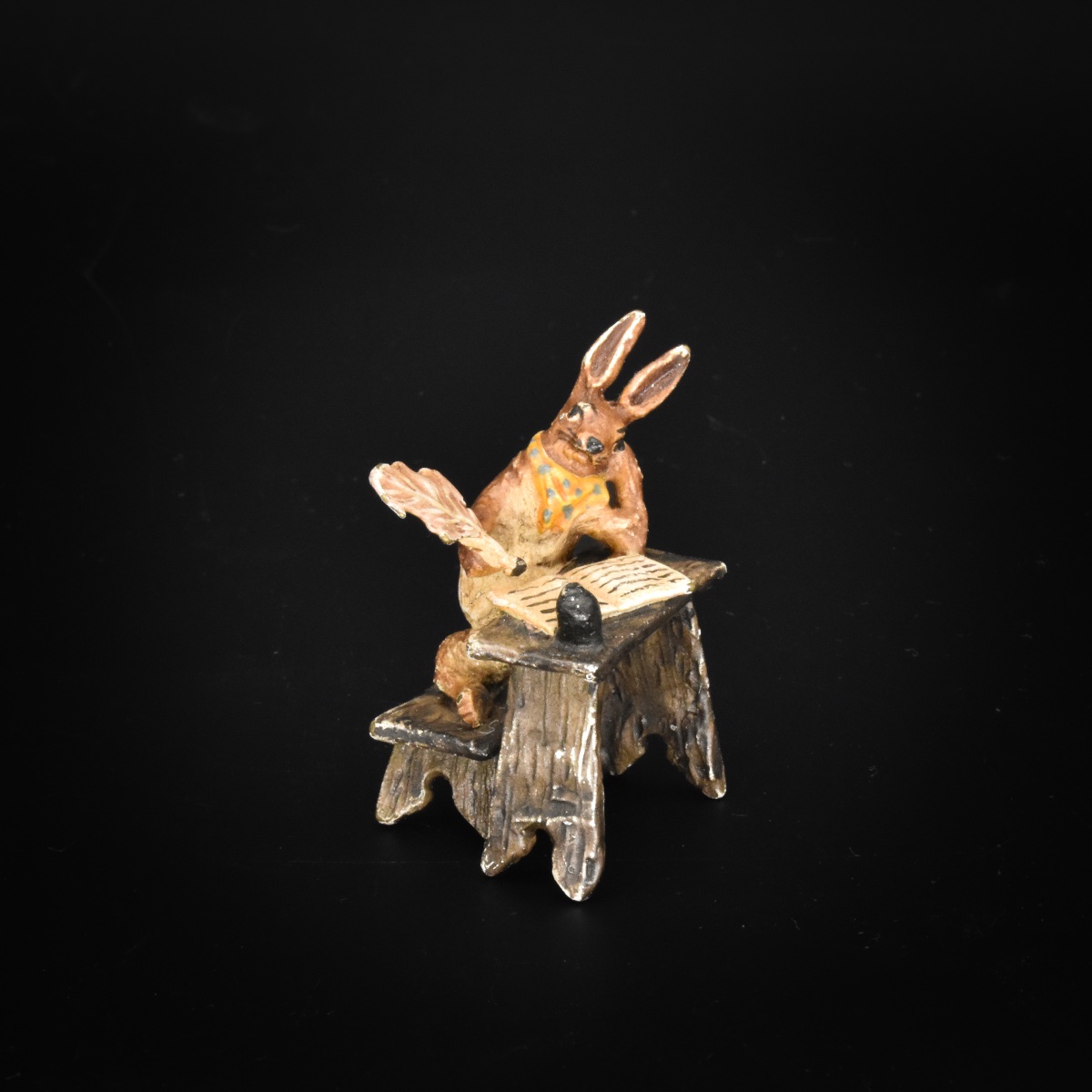 Lapin écrivain - Bronze de Vienne, Bergmann, fin XIXe siècle-photo-2