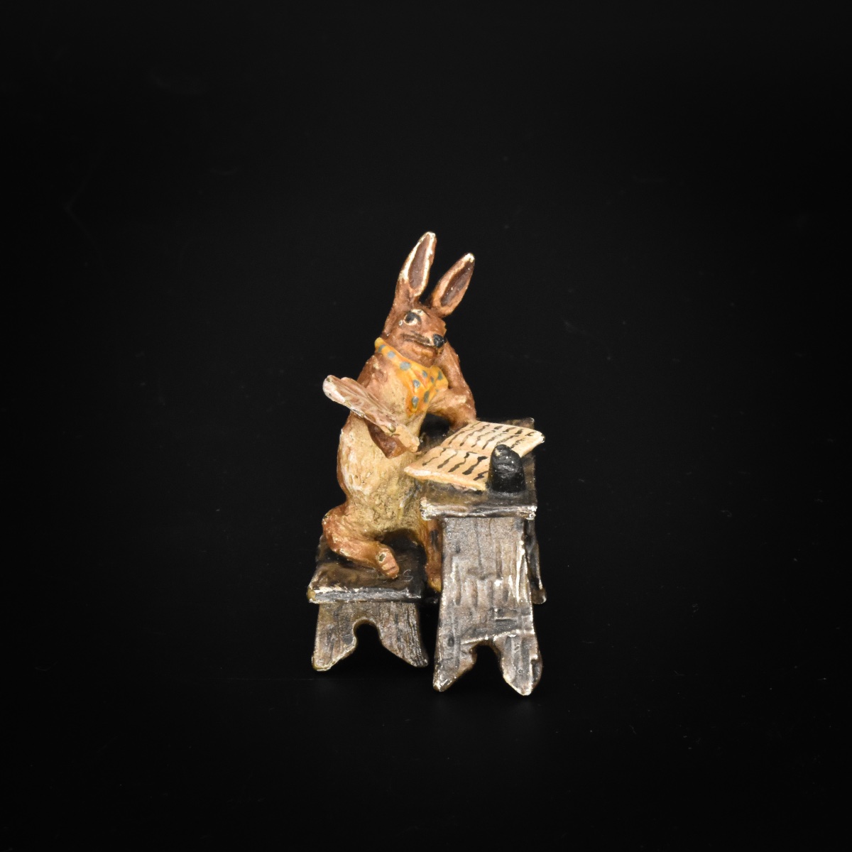 Lapin écrivain - Bronze de Vienne, Bergmann, fin XIXe siècle-photo-4