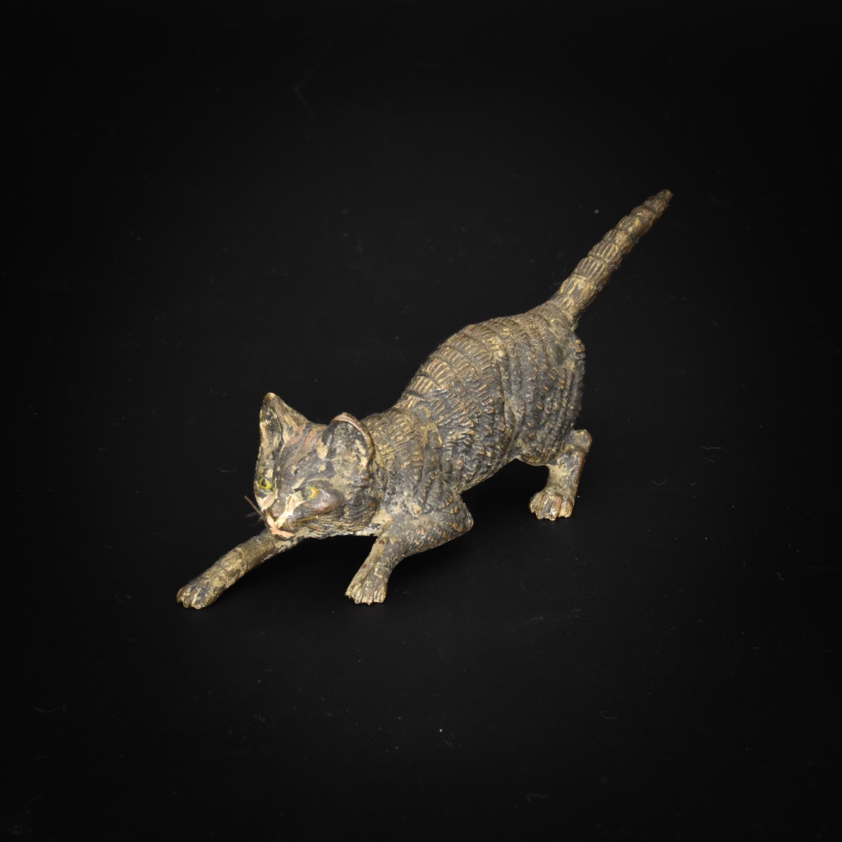 Chat à l’affût - Bronze de Vienne, vers 1900