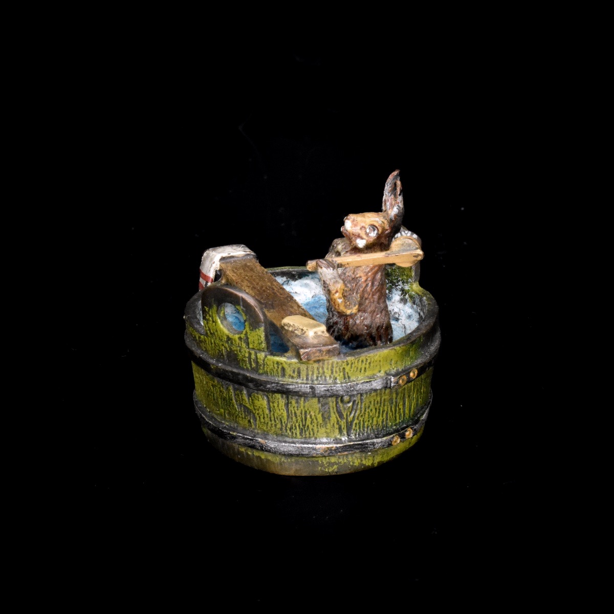 Lapin dans son bain - Bronze de Vienne, Bergmann, début du XXe siècle-photo-3