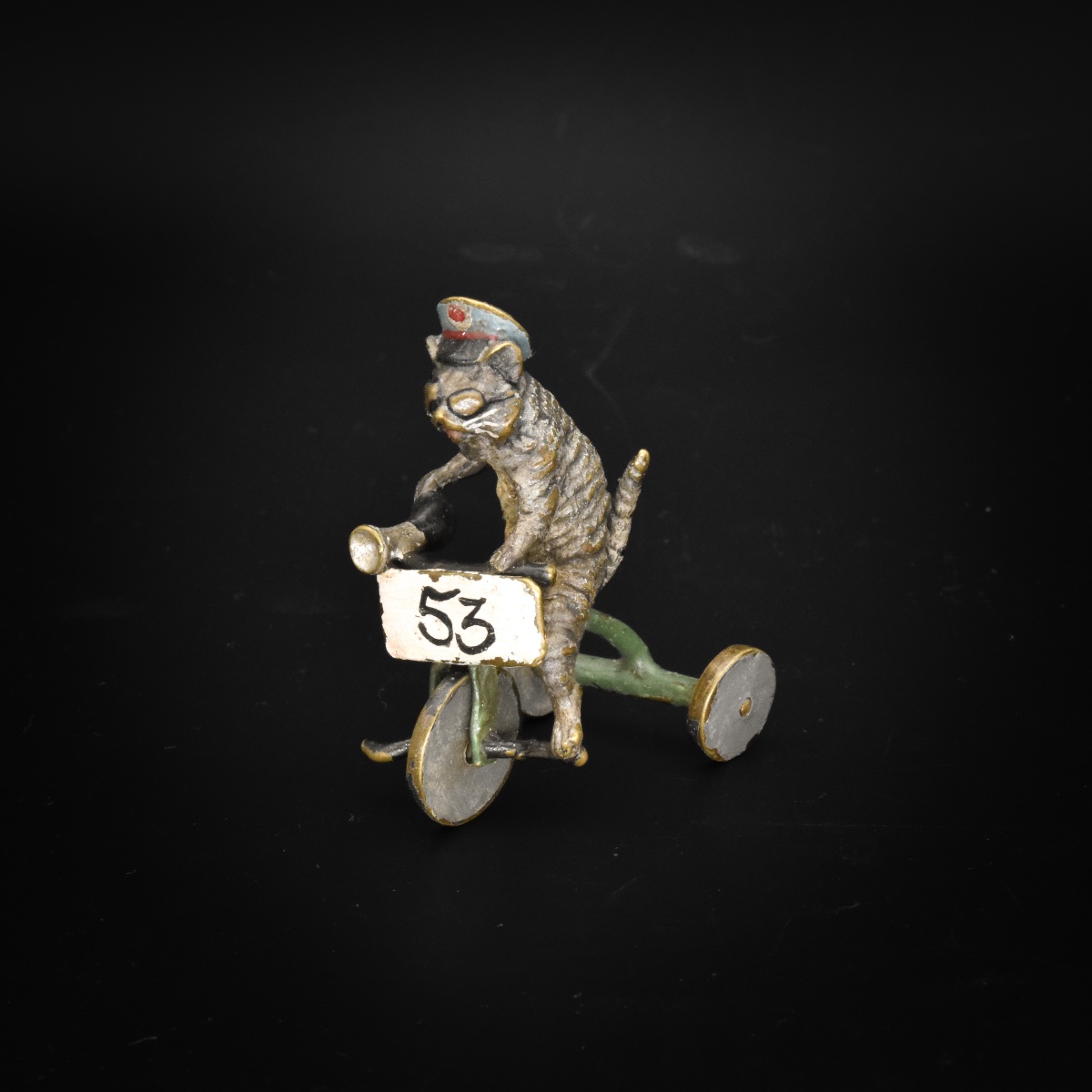 Chat coureur cycliste - Bronze de Vienne, Bergmann, fin du XIXe siècle-photo-3