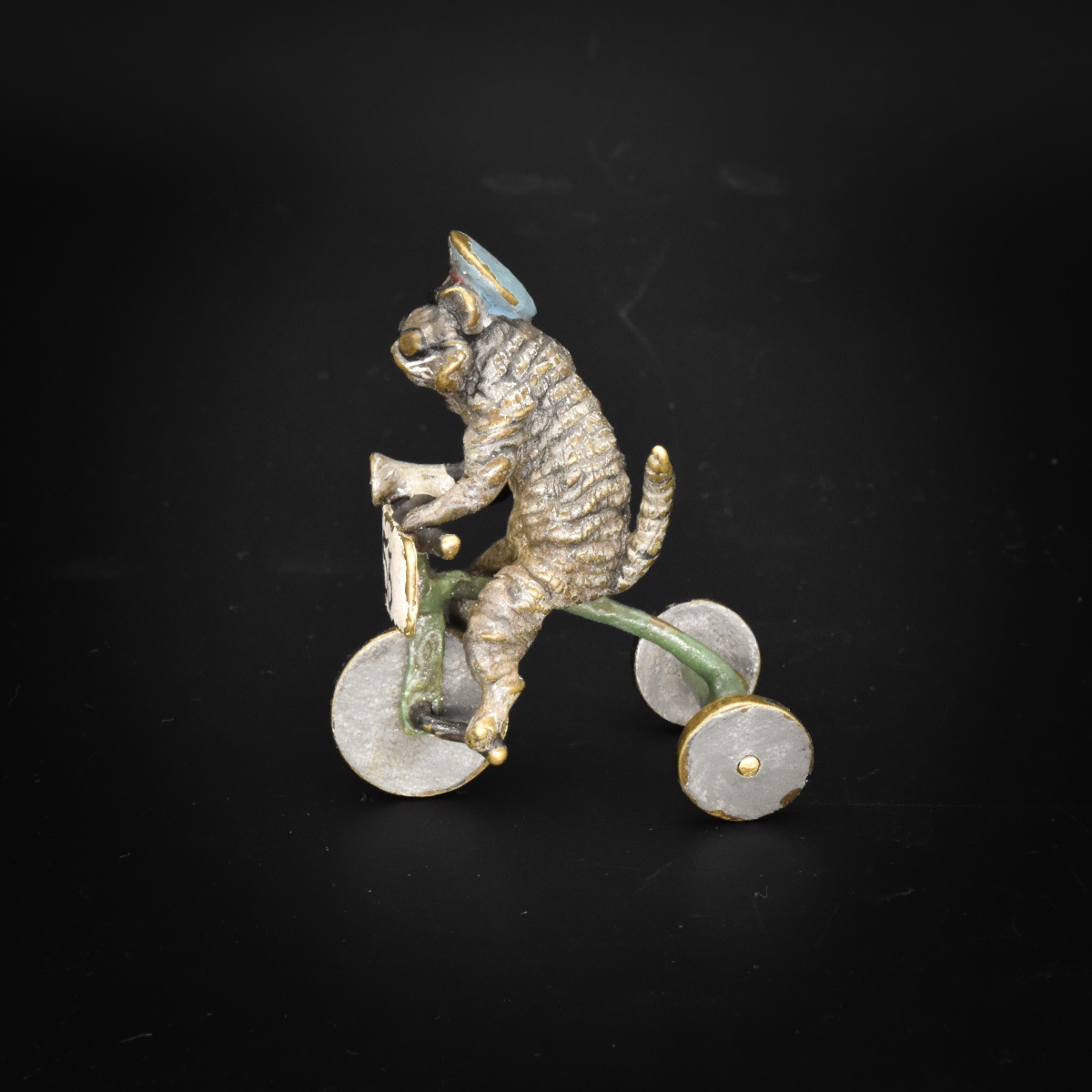 Chat coureur cycliste - Bronze de Vienne, Bergmann, fin du XIXe siècle-photo-2