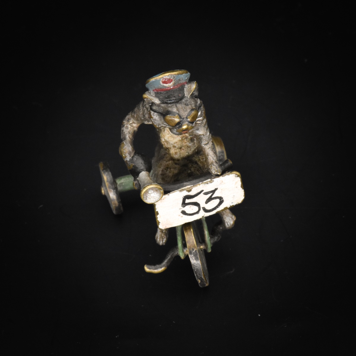 Chat coureur cycliste - Bronze de Vienne, Bergmann, fin du XIXe siècle-photo-3
