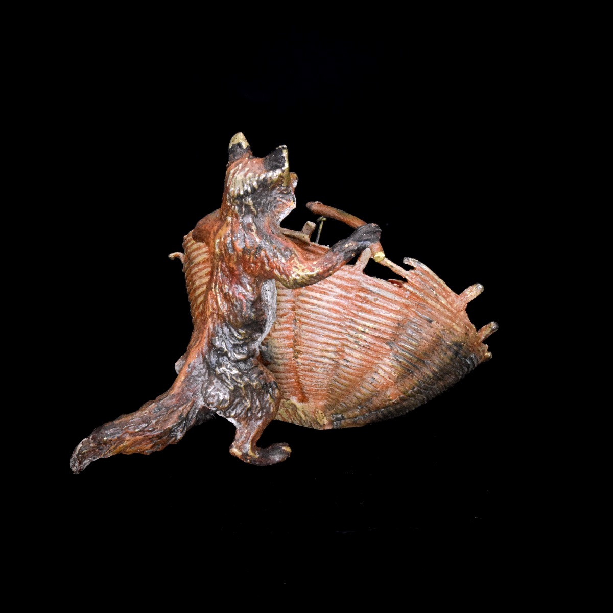 Le renard à l’affût dans le poulailler - Bronze de Vienne, Bergmann, fin du XIXe siècle-photo-4